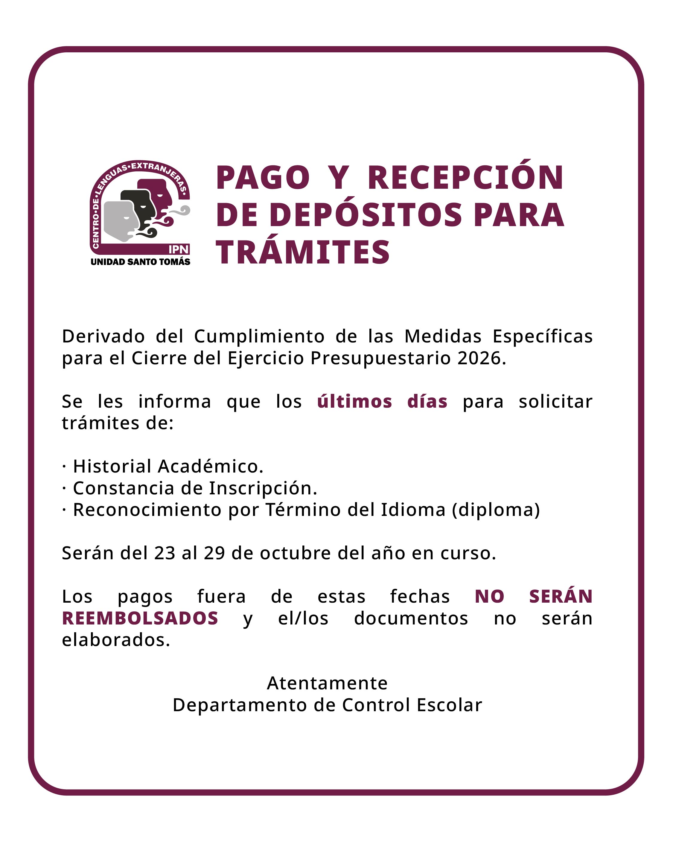 Aviso Trámites
